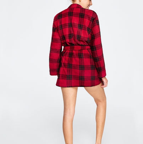 🕊 Super Soft! Victoria's Secret Pink - Red Robe - Picture 3 of 4